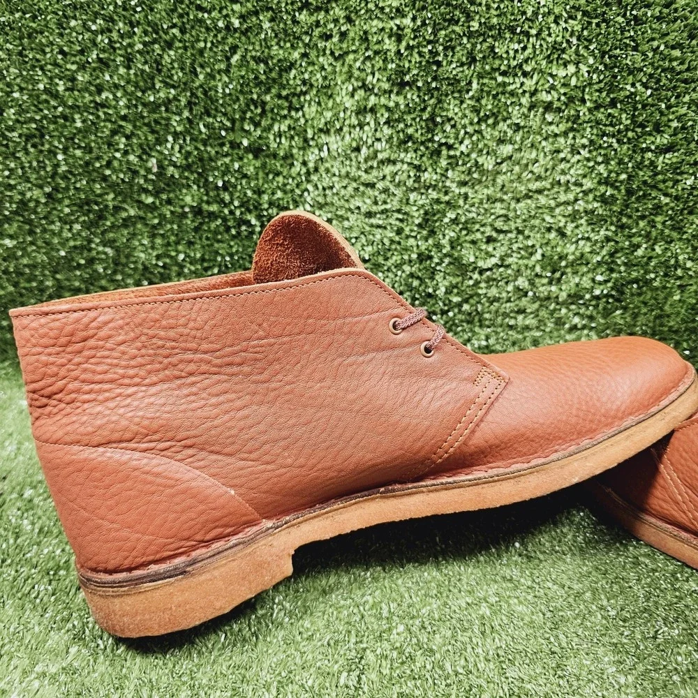 Clarks Originals Desert Boot Burnt Orange Leather Ankle Boots England Mens US 13